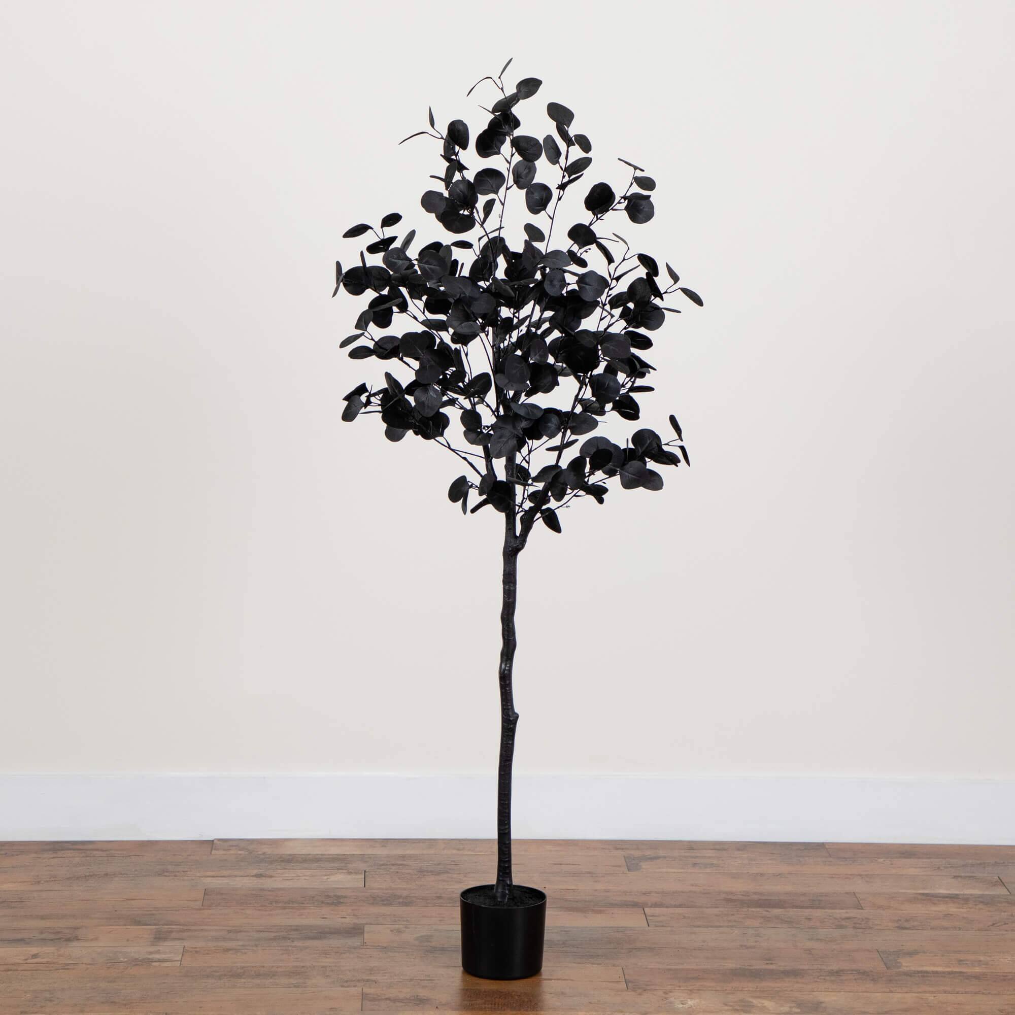 5ft. Artificial Halloween Black Eucalyptus Tree